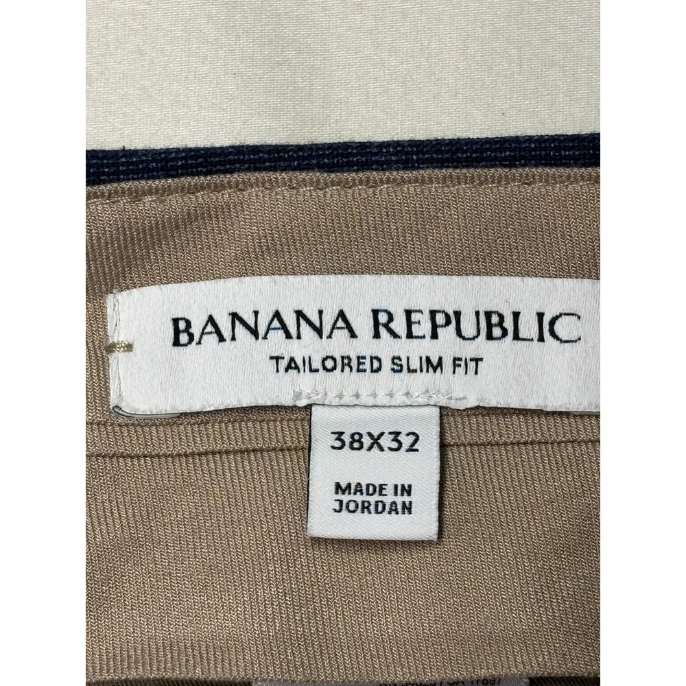 Banana Republic Mens Tailored Slim Fit Blue Textured Dress Pants 38x32 Stretch